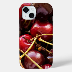 Fresh Red Cherries in a Bowl Photograph iPhone 15 Case