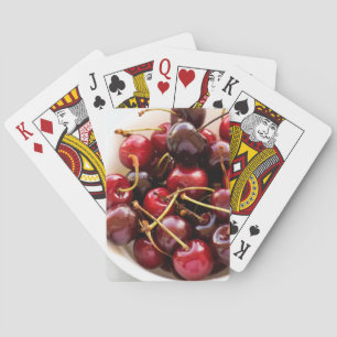 Fresh Red Cherries in a Bowl Photograph Playing Cards