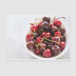 Fresh Red Cherries in a Bowl Photograph Tissue Paper