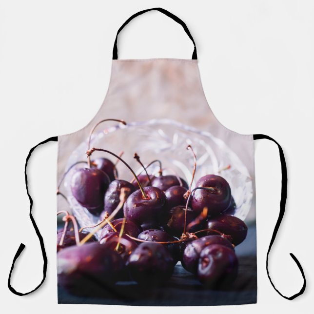 Fresh Red Cherries Photograph Apron (Front)