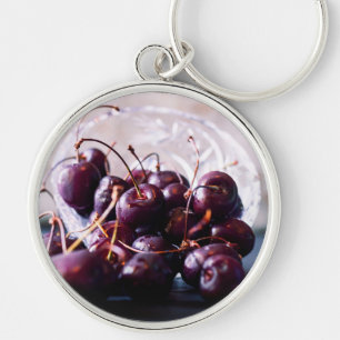 Fresh Red Cherries Photograph Key Ring