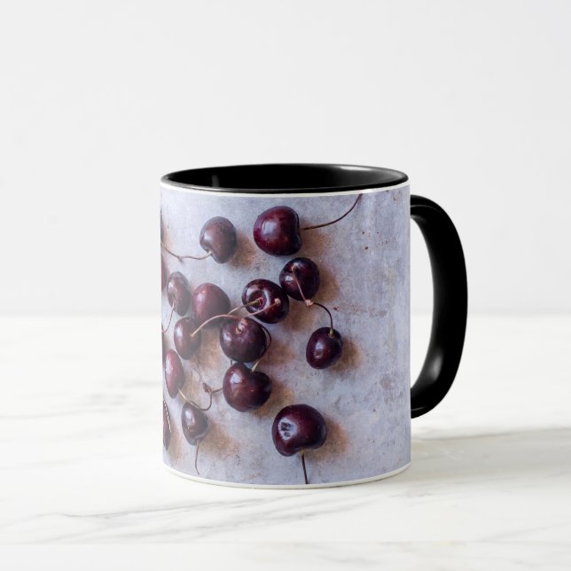 Fresh Red Cherries Photograph Mug (Front Right)
