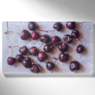 Fresh Red Cherries Photograph Name Tag