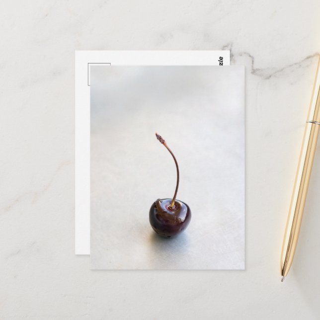 Fresh Red Cherry Photography Postcard (Front/Back In Situ)