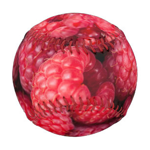 Fresh red raspberries baseball