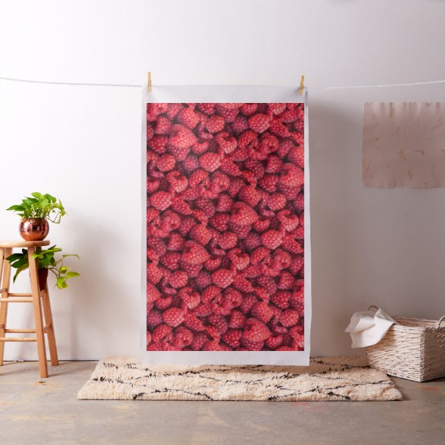 Fresh red raspberries fabric (In Situ)
