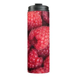 Fresh red raspberries thermal tumbler