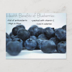 Fresh Ripe Blueberries Health Benefits Postcard