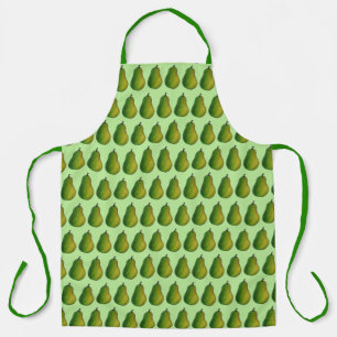 Fresh Ripe Green Pear Fruit Foodie Print Apron
