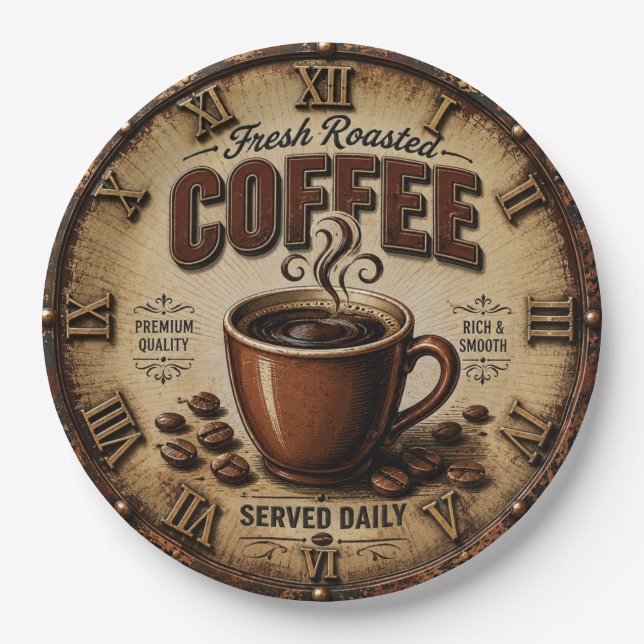 Fresh Roasted Coffee Paper Plate (Front)