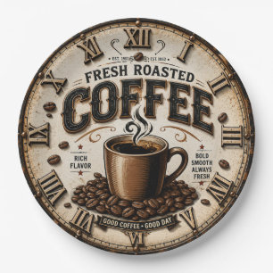 Fresh Roasted Coffee  Paper Plate