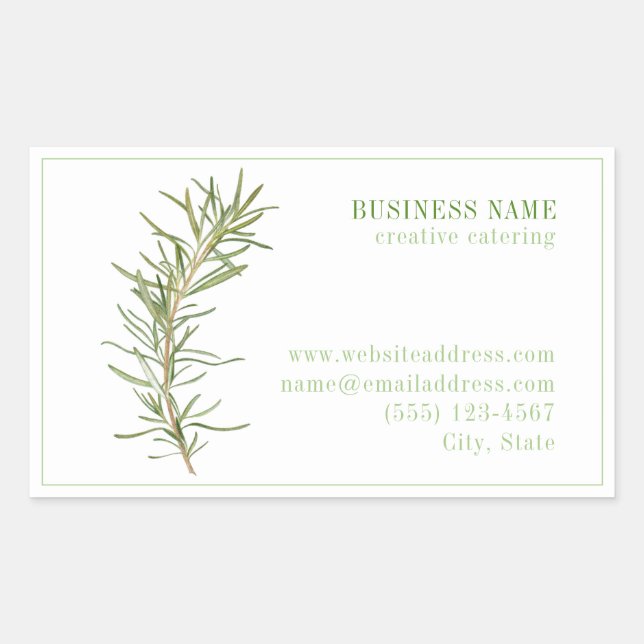 FRESH ROSEMARY Biz ID Rectangle Stickers (Front)