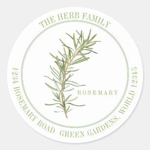 FRESH ROSEMARY Large Round Address Envelope Seals