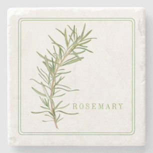 Fresh Rosemary Marble Stone Coaster