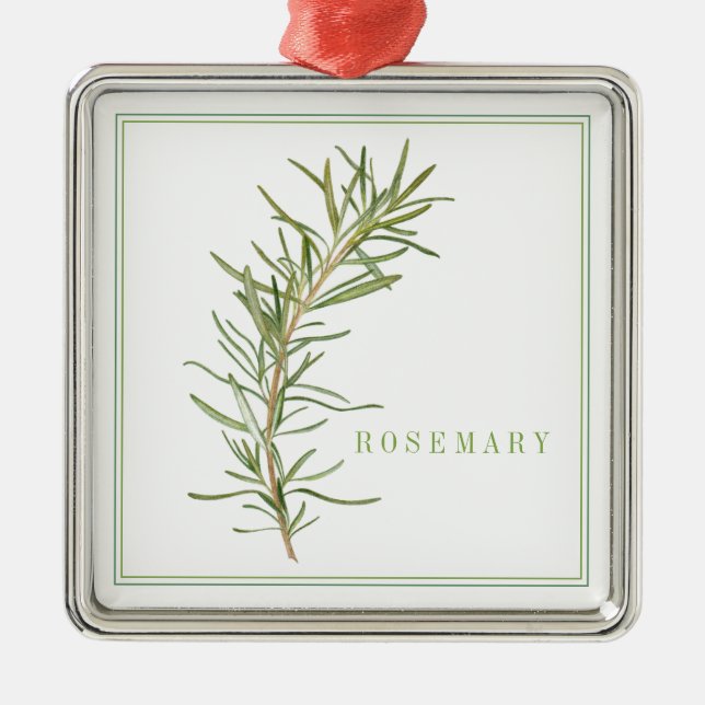 FRESH ROSEMARY Premium Square Ornament (Front)