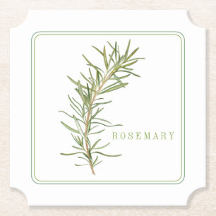 FRESH ROSEMARY Ticket Paper Coasters (+text)