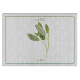 FRESH SAGE 11x8 Glass Cutting Board