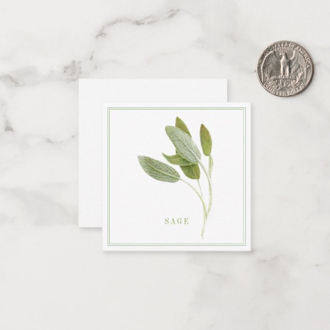FRESH SAGE 2.5" Square Flat Card (Front/Back In Situ)