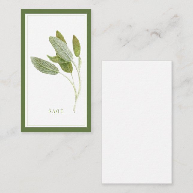 FRESH SAGE 3.5x2 Flat Card / Green (Front/Back)