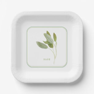 FRESH SAGE 7" Square Paper Plates