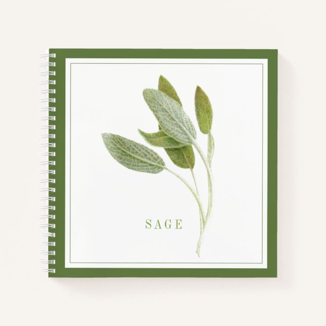 FRESH SAGE 8.5x8.5 Spiral Notebook - Green (Front)