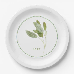FRESH SAGE 9" Round Paper Plates