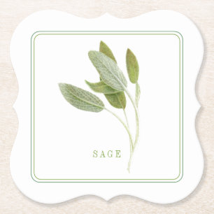 FRESH SAGE Bracket Paper Coasters (+text)