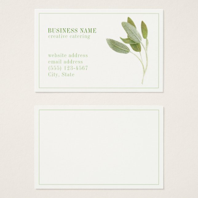 FRESH SAGE Euro Business Card (Front & Back)