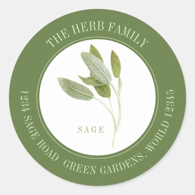 FRESH SAGE Small Round Envelope Seals - Green (Front)