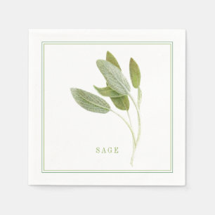 FRESH SAGE Standard Cocktail Paper Napkins