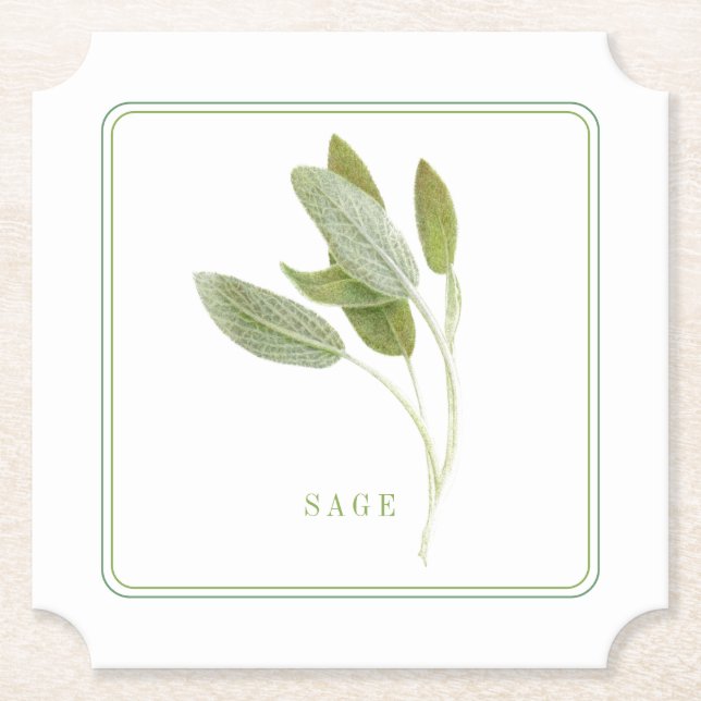 FRESH SAGE Ticket Paper Coasters (+text) (Front)
