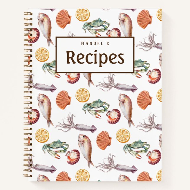 Fresh Seafood Customisable Recipe Book (Front)
