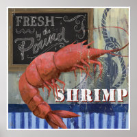 Fresh Shrimp Fish market Style art