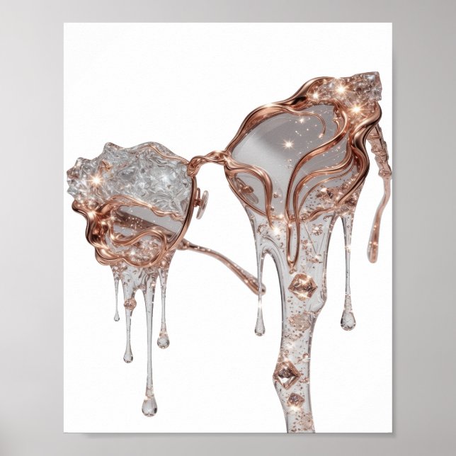 Fresh Silver ABSTRACT ART Design v2 Poster (Front)