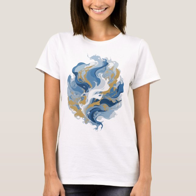 Fresh Silver ABSTRACT ART Design v3 T-Shirt (Front)