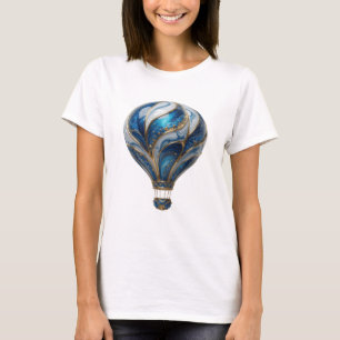 Fresh Silver BLUE AND GOLD HOT AIR BALLOON T-Shirt