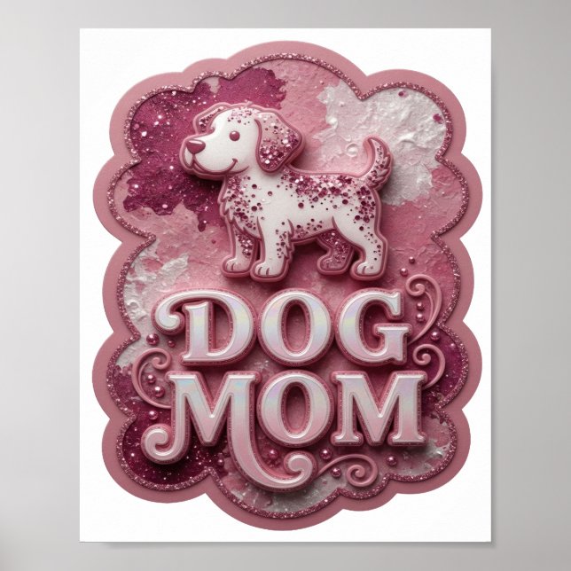 Fresh Silver DOG MOM Print (Front)