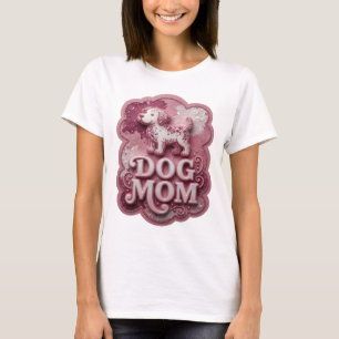 Fresh Silver DOG MOM Print T-Shirt