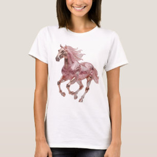 Fresh Silver ROSE GOLD PINK GLITTER HORSE T-Shirt