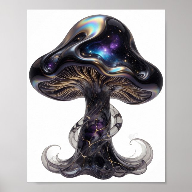 Fresh Silver SPACE MUSHROOM Custom Design Poster (Front)