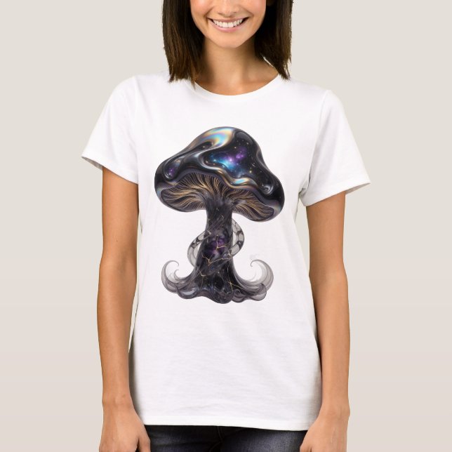 Fresh Silver SPACE MUSHROOM Custom Design T-Shirt (Front)