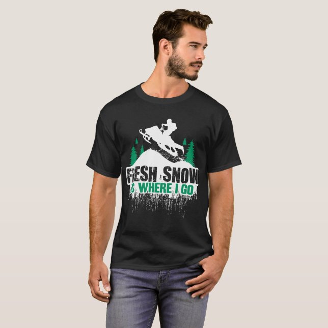 Fresh Snow Snowmobile T-Shirt (Front Full)