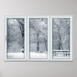 Fresh Snowfall Window with a View Poster