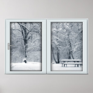 Fresh Snowfall Window with a View Poster