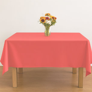 fresh solid bold vibrant coral summer decor tablecloth