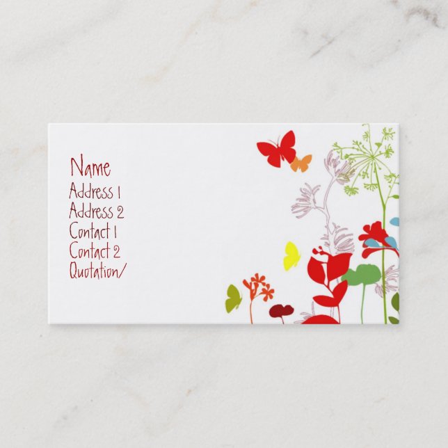 Fresh Spring  - Customised Business Card (Front)