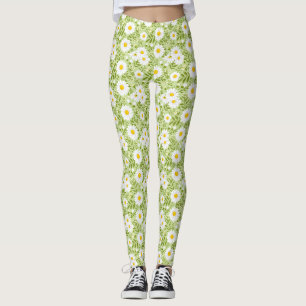 Fresh Spring Daisy Vector Art Leggings