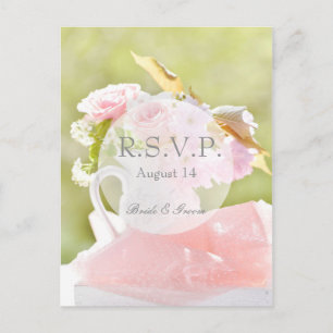Fresh Spring Flower Bouquet Wedding RSVP Invitation Postcard