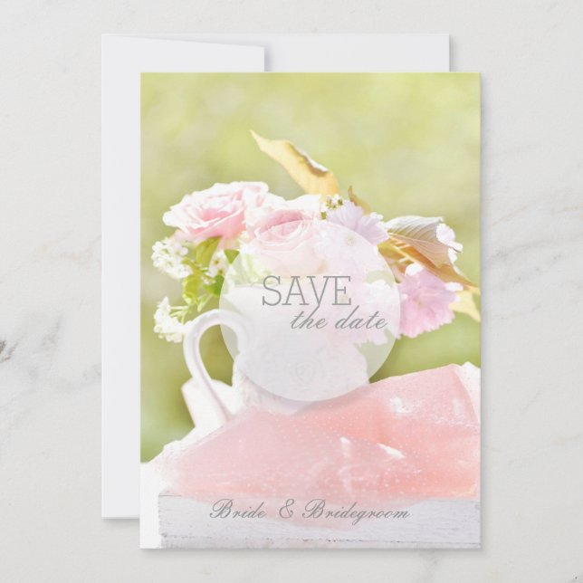 Fresh Spring Flower Bouquet Wedding Save The Date (Front)
