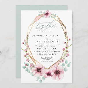 Fresh Spring Flowers and Foliage BarefootBride™ Invitation
